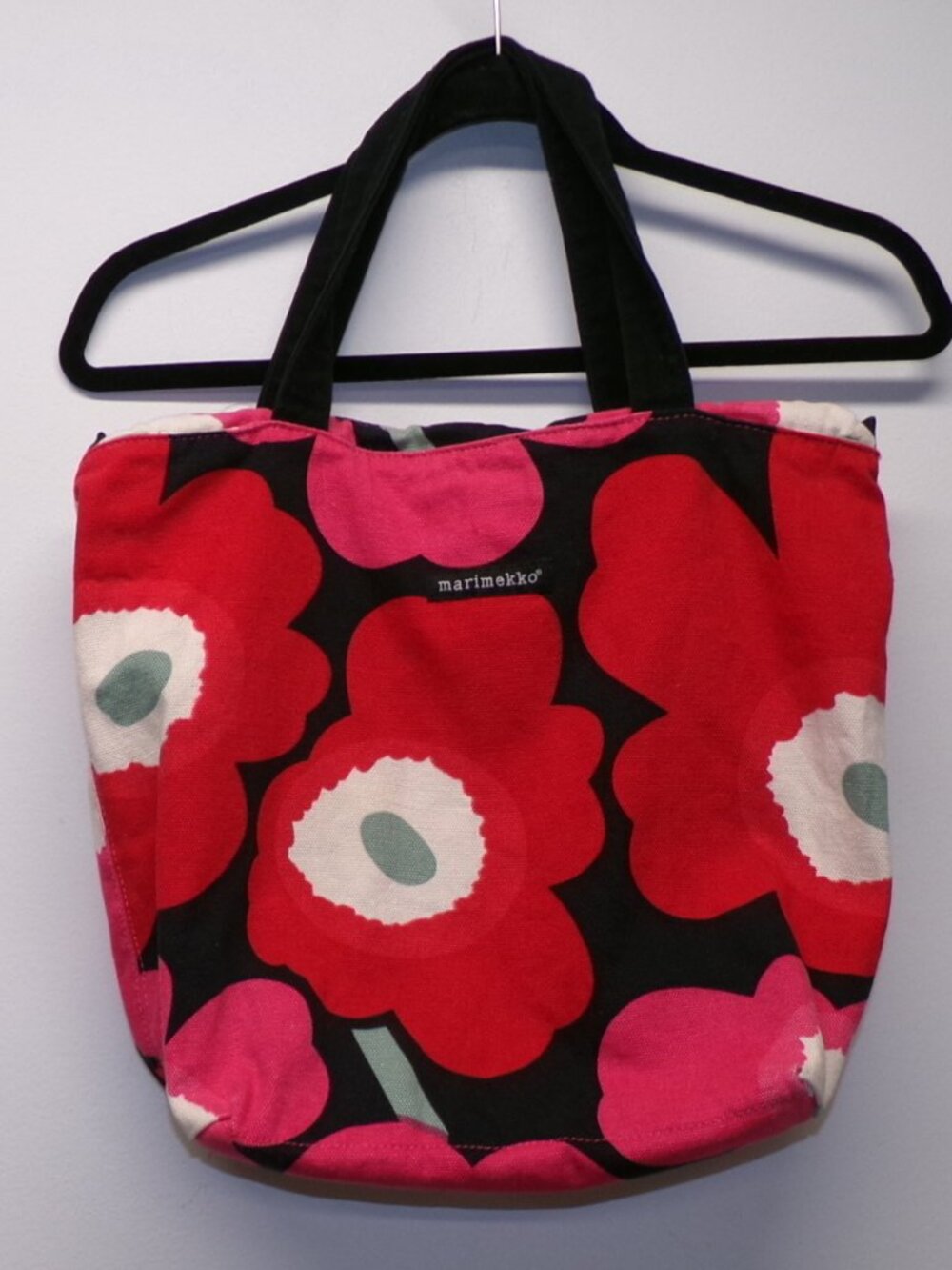 Marimekko Poppy Floral Canvas Tote Bag Handbag Avon Breast Cancer Pink Ribbon